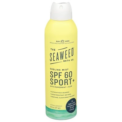 Seaweed Bath Co Sunscreen Cooling Mist Sport+ Broad Spectrum Spf 60 1/6 OZ [UNFI-CARLISLE #2796936] T