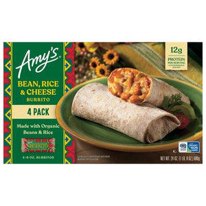 Amys Burrito Bean Rice & Cheese 4 Pack Og3 6/24 OZ [UNFI #2984532] [ebt]