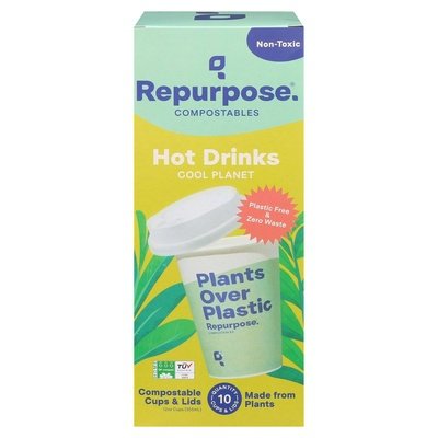 Repurpose Cups & Lids Compostable Cool Planet Hot Drink 12 Ounce 12/10 CT [UNFI #2905503] T