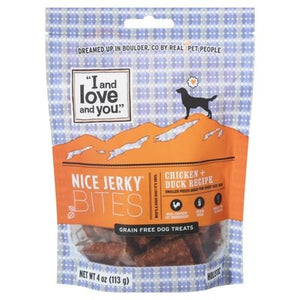 I And Love And You Dog Treats Holistic Grain Free Chicken + Duck Recipe Nice Jerky Bites 6/4 OZ [UNFI #01836550]