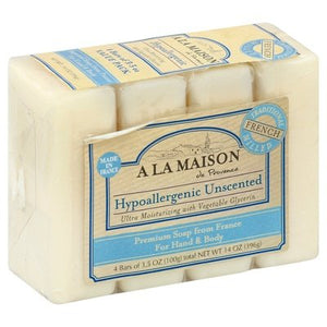 A La Maison Soap Hypoallergenic For Hand & Body Value Pack 1/4/3.5 OZ [UNFI-CARLISLE #702894] T