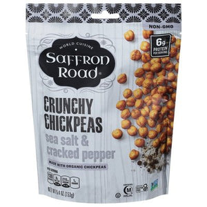 Saffron Road Chickpeas Sea Salt & Cracked Pepper Crunchy Og3 6/5.4 OZ [UNFI #2865939] [ebt]