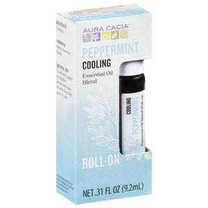 Aura Cacia Essential Oil Blend Peppermint Cooling Roll-On 4/.31 oz [UNFI-CARLISLE #2071603] T