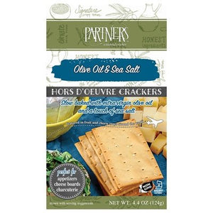 Partners Crackers Hors Doeuvre Olive Oil & Sea Salt 6/4.4 OZ [UNFI #2365450] [ebt]