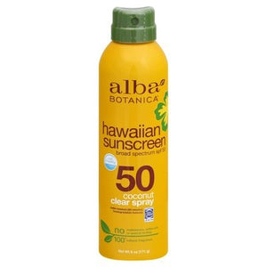 Alba Botanica Hawaiian Sunscreen Coconut Clear Spray Broad Spectrum Spf 50 1/5 OZ [UNFI-CARLISLE #2927093] T