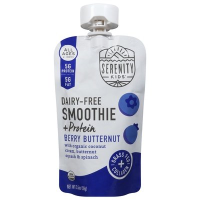 Serenity Kids Smoothie + Protein Dairy-Free Berry Butternut 6+ Months Og2 6/3.5 OZ [UNFI-CARLISLE #2929776] [ebt]