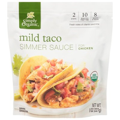 Simply Organic Simmer Sauce Mild Taco Og2 6/8 OZ [UNFI #2044089] [ebt]