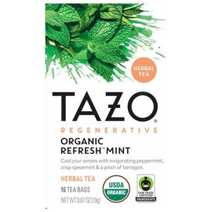 Tazo Herbal Tea Organic Refresh Mint Bags Og2 6/16 BAG [UNFI #2997229] [ebt]