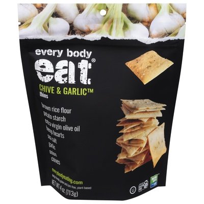 Every Body Eats Thins Chive & Garlic 6/4 OZ [UNFI #2644870] [ebt]
