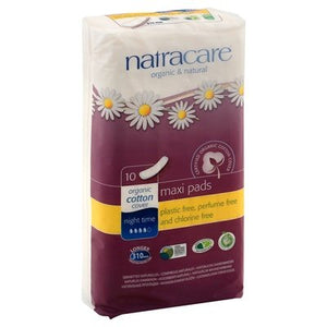 Natracare Pads Maxi Night Time 1/10 CT [UNFI-CARLISLE #916064] T