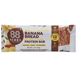 88 Acres Protein Bar Banana Bread Pumpkin Seed 9/1.9 OZ [UNFI-CARLISLE #2527380] [ebt]