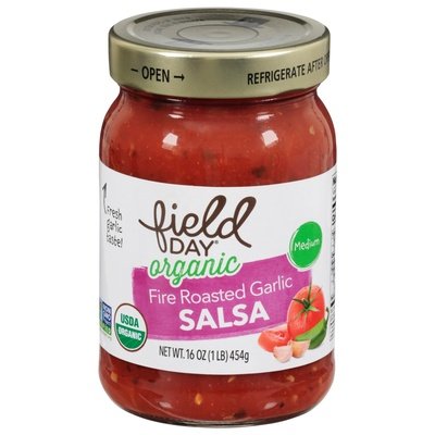 Field Day Salsa Organic Medium Fire Roasted Garlic Og1 12/16 OZ [UNFI #853267] [ebt]