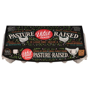 Vital Farms 18 Ct Pasture Raised Large Grade A Eggs 10/18 PK [UNFI #2193225 ] [ebt]