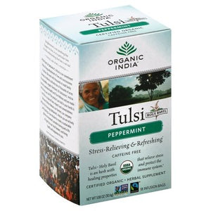 Organic India Tulsi Tea Peppermint Infusion Bags Og2 6/18 BAG [UNFI #126052] [ebt]