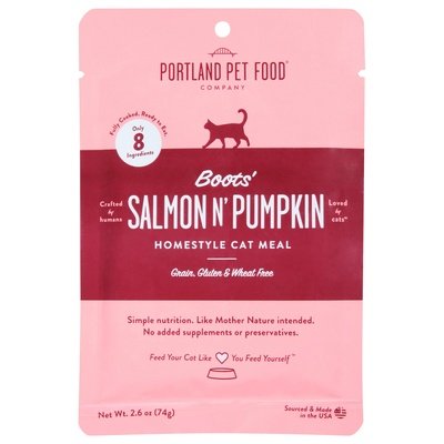 Portland Pet Food Company Cat Meal Boots Salmon N Pumpkin 12/2.6 OZ [UNFI #2891893]