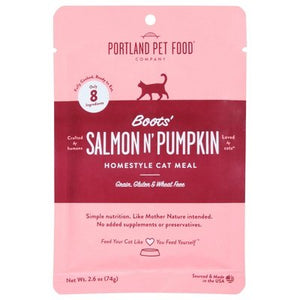 Portland Pet Food Company Cat Meal Boots Salmon N Pumpkin 12/2.6 OZ [UNFI #2891893]