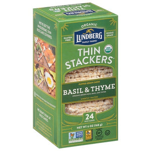 Lundberg Family Farms Rice Cakes Organic Basil & Thyme Lightly Salted Og2 6/6 OZ [UNFI #2515617] [ebt]