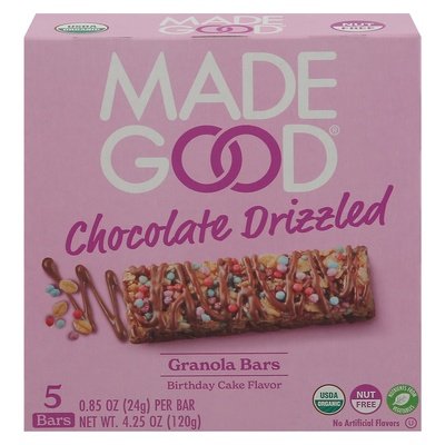 Made Good Granola Bars Chocolate Drizzled Birthday Cake Flavor Og2 6/5/.85 OZ [UNFI #2764173] [ebt]
