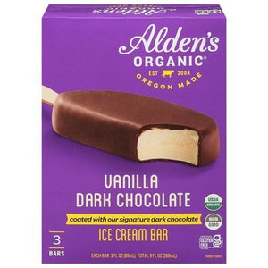 Aldens Organic Ice Cream Bar Vanilla Dark Chocolate Og2 12/3/3 OZ [UNFI #2398956] [ebt]