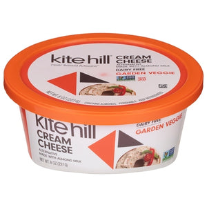 Kite Hill Cream Cheese Alternative Garden Veggie 6/8 oz [UNFI #2609667 ] [ebt]