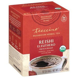 Teeccino Herbal Tea Mushroom Reishi Eleuthero French Roast Tea Bags Og2 6/10 BAG [UNFI #2658557] [ebt]
