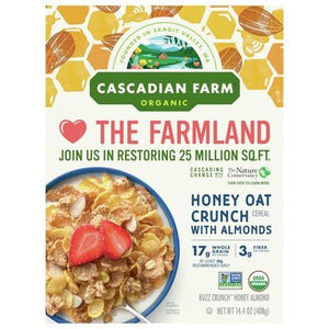 Cascadian Farm Cereal Organic Honey Oat Crunch With Almonds Og2 10/14.4 OZ [UNFI #1541622] [ebt]