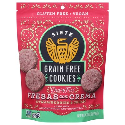Siete Cookies Grain Free Strawberries & Cream 10/4.5 OZ [UNFI #3037926] [ebt]