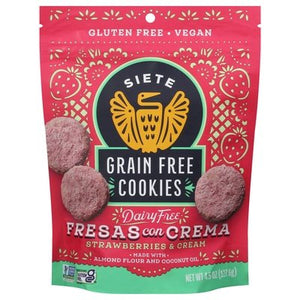 Siete Cookies Grain Free Strawberries & Cream 10/4.5 OZ [UNFI #3037926] [ebt]
