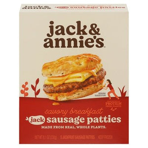 Jack & Annies Jackfruit Sausage Patties Savory Breakfast 8/8.1 OZ [UNFI #2654952] [ebt]