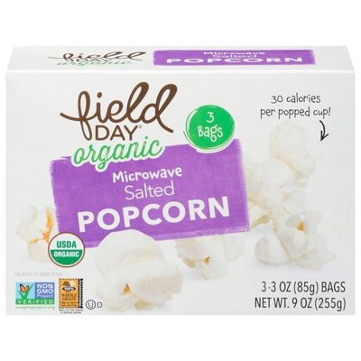 Field Day Popcorn Organic Microwave Salted Og2 12/3/3 OZ [UNFI #1234863] [ebt]