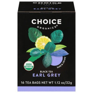 Choice Organics Black Tea Earl Grey Tea Bags Og2 6/16 BAG [UNFI #848739] [ebt]