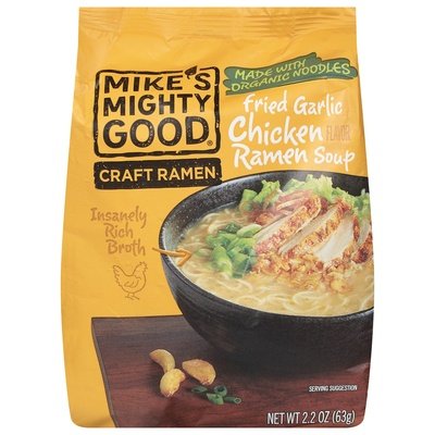 Mikes Mighty Good Ramen Soup Fried Garlic Chicken Flavor Og3 7/2.2 OZ [UNFI #2257772] [ebt]