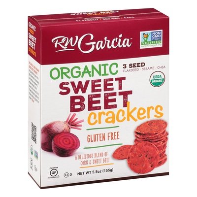 R W Garcia Crackers Gluten Free Organic Sweet Beet 3 Seed Og2 6/5.5 OZ [UNFI #2469666] [ebt]