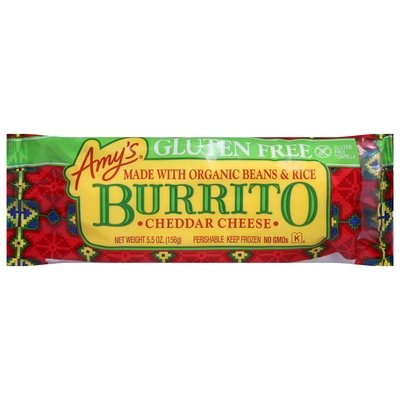 Amys Burrito Gluten Free Cheddar Cheese Og3 12/5.5 OZ [UNFI #429175] [ebt]