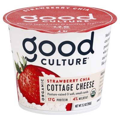 Good Culture Cottage Cheese Organic Strawberry Chia Og2 12/5 OZ [UNFI #2889459] [ebt]