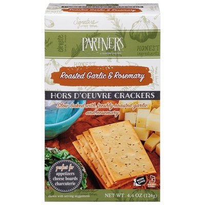 Partners Crackers Roasted Garlic & Rosemary Hors Doeure 6/4.4 OZ [UNFI #2365500] [ebt]