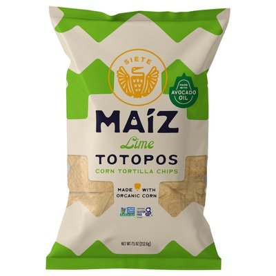 Siete Corn Tortilla Chips Lime Totopos Og3 6/7.5 OZ [UNFI #2943553] [ebt]