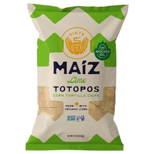 Siete Corn Tortilla Chips Lime Totopos Og3 6/7.5 OZ [UNFI #2943553] [ebt]
