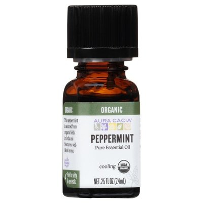 Aura Cacia Pure Essential Oil Organic Peppermint Cooling Og2 1/.25 OZ [UNFI-CARLISLE #325258] T