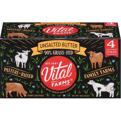 Vital Farms Pasture Raised Butter Unsalted 15/16 OZ [UNFI #2495190] [ebt]