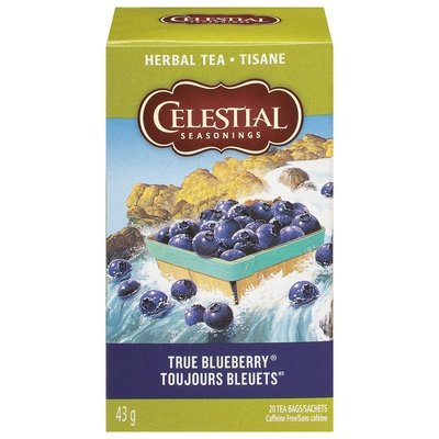 Celestial Seasonings Herbal Tea Caffeine Free True Blueberry Tea Bags 6/20 BAG [UNFI #631135] [ebt]