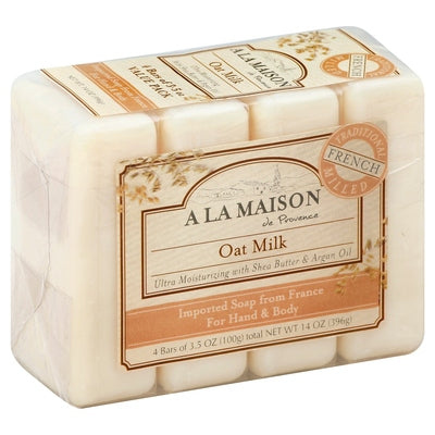 A La Maison Soap For Hand & Body Oat Milk Value Pack 1/4 CT [UNFI-CARLISLE #1015700] T