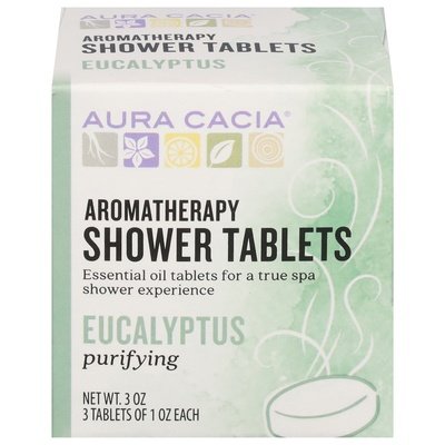 Aura Cacia Shower Tablets Aromatherapy Eucalyptus Purifying 1/3 OZ [UNFI-CARLISLE #414367] T