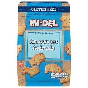 Mi-Del Crunchy Cookies Gluten Free Arrowroot Animals 8/8 OZ [UNFI #2006229] [ebt]