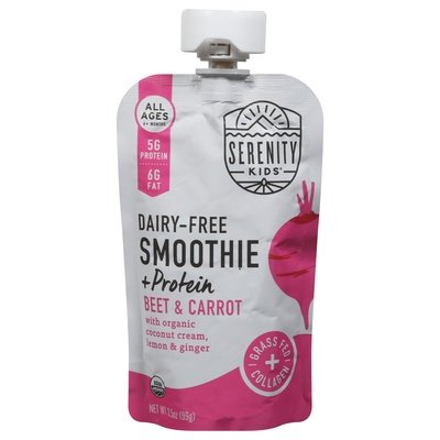 Serenity Kids Smoothie + Protein Dairy-Free Beet & Carrot 6+ Months Og2 6/3.5 OZ [UNFI-CARLISLE #2929800] [ebt]