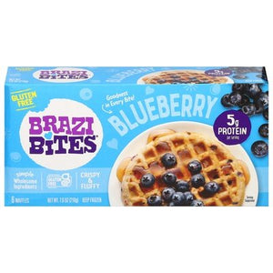 Brazi Bites Waffles Blueberry 8/7.6 OZ [UNFI #3031242] [ebt]