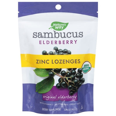 Natures Way Zinc Lozenges Original Elderberry Og2 1/24 CT [UNFI-CARLISLE #1554955]