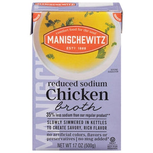 Manischewitz Broth Reduced Sodium Chicken 12/17 OZ [UNFI #2646859] [ebt]