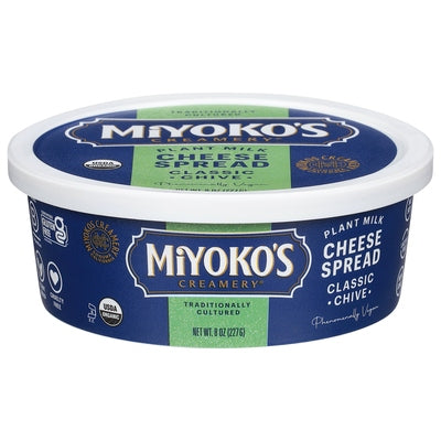 Miyokos Creamery Cheese Spread Plant Milk Classic Chive Og2 6/8 OZ [UNFI #2995397] [ebt]