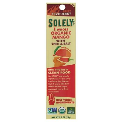 Solely Fruit Jerky Organic Mango With Chili & Salt Og2 12/.8 OZ [UNFI-CARLISLE #2565588] [ebt]